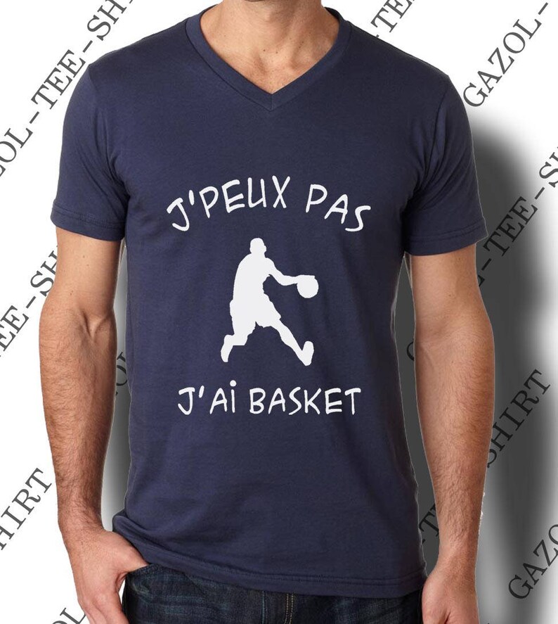 Tee-shirt J' peux pas. J'ai basket. Maillot basket basketteur. image 1