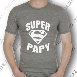 T-shirt homme SUPER PAPY pur coton manche courte. Idée cadeau anniversaire drôle papy. Cadeau noël pour papi. t-shirt humour vêtement. image 6