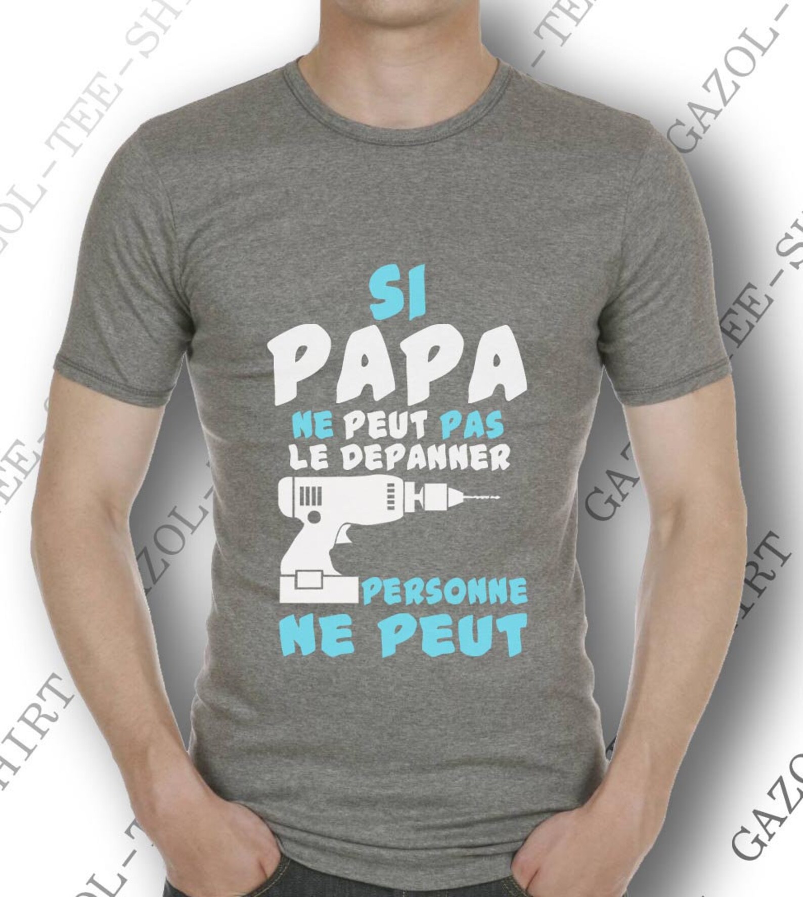 T-shirt Humour Papa Poule - Cadeau Original Fête Des Pères - Coupe Classique