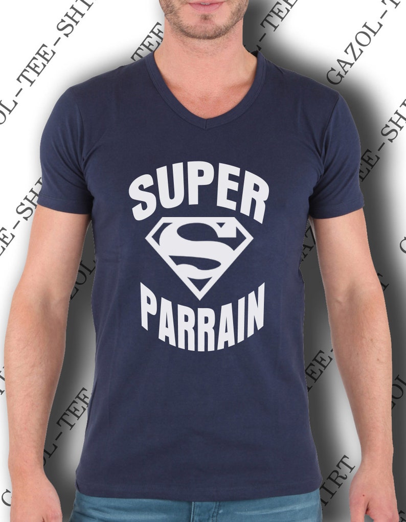 T-shirt super parrain. Tee-shirt cadeau parrain. image 2