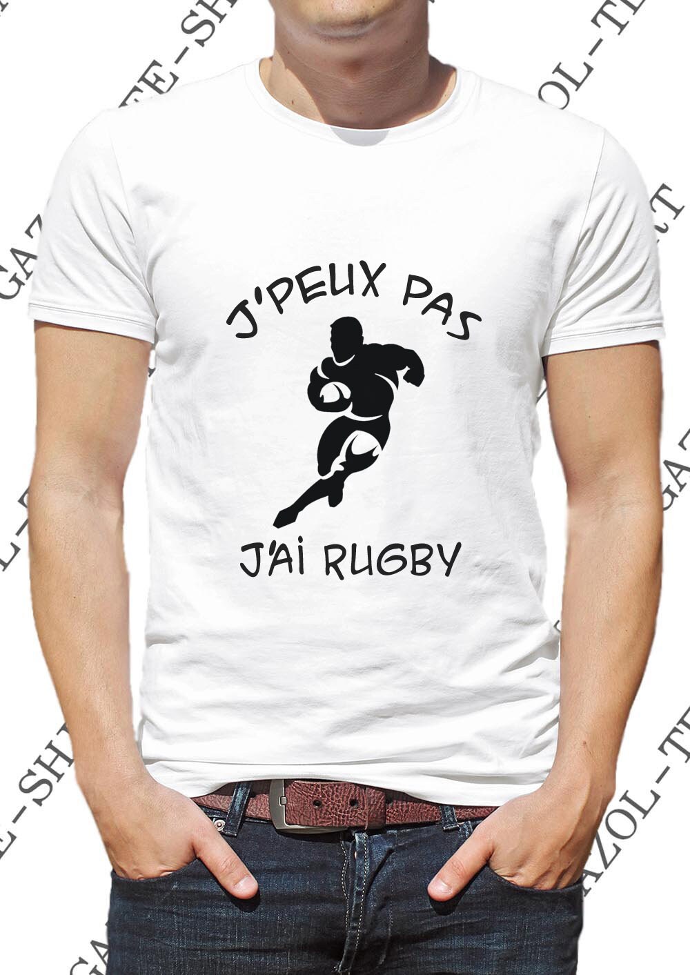 T-shirt Je peux pas j'ai Rugby · Cadeau homme rugby