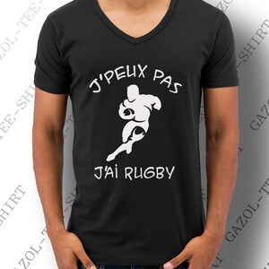 T-shirt J' peux pas, j'ai rugby. idée cadeau rugbyman. Tee-shirt coton, sport & humour. image 6