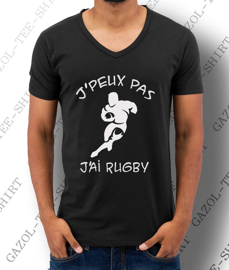 T-shirt J' peux pas, j'ai rugby. idée cadeau rugbyman. Tee-shirt coton, sport & humour. image 6