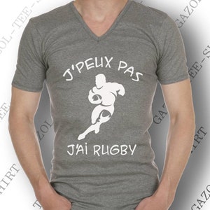 T-shirt J' peux pas, j'ai rugby. idée cadeau rugbyman. Tee-shirt coton, sport & humour. image 8