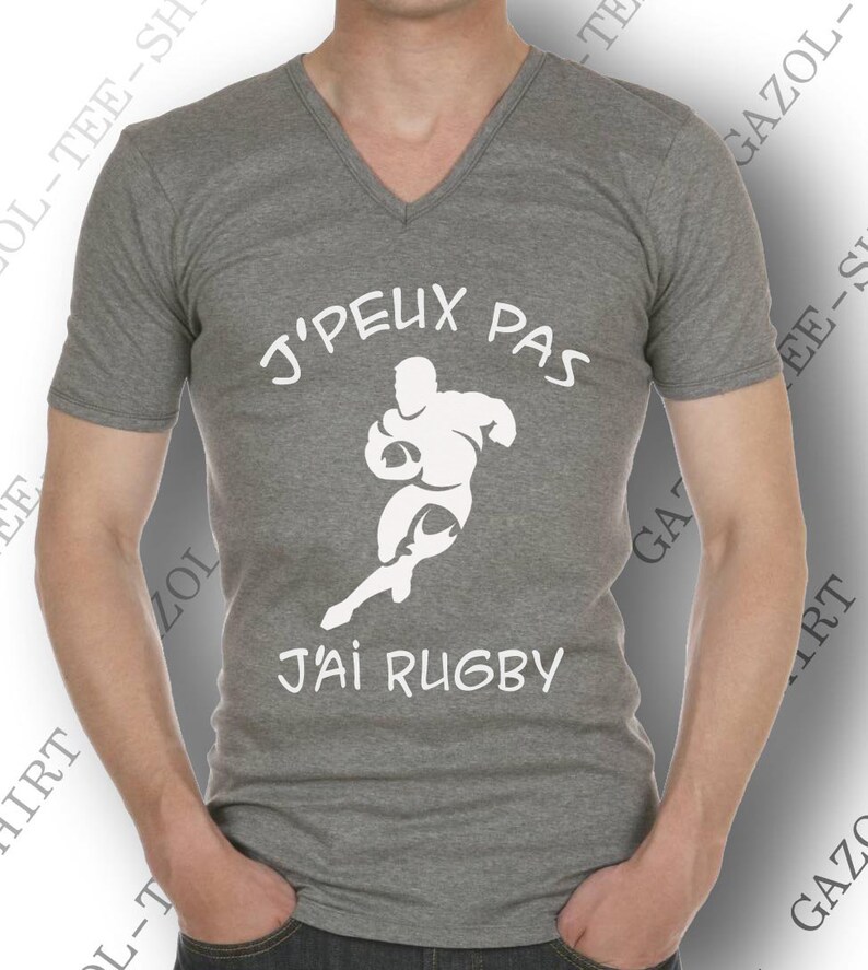 T-shirt J' peux pas, j'ai rugby. idée cadeau rugbyman. Tee-shirt coton, sport & humour. image 8