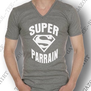 T-shirt super parrain. Tee-shirt cadeau parrain. image 3