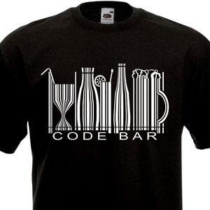 T-shirt Code Bar Tee-shirt humour alcool idée cadeau. image 1