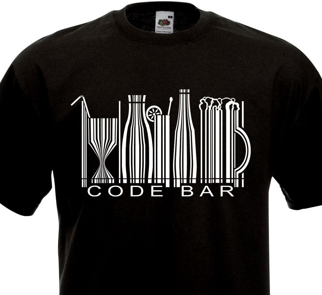 T-shirt Code Bar Tee-shirt humour alcool idée cadeau.