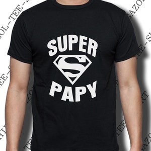 Tee-shirt SUPER PAPY. Idée cadeau drôle et original pour papy. Offrir un beau cadeau de noël pour papi ou anniversaire pour futur papy. image 6