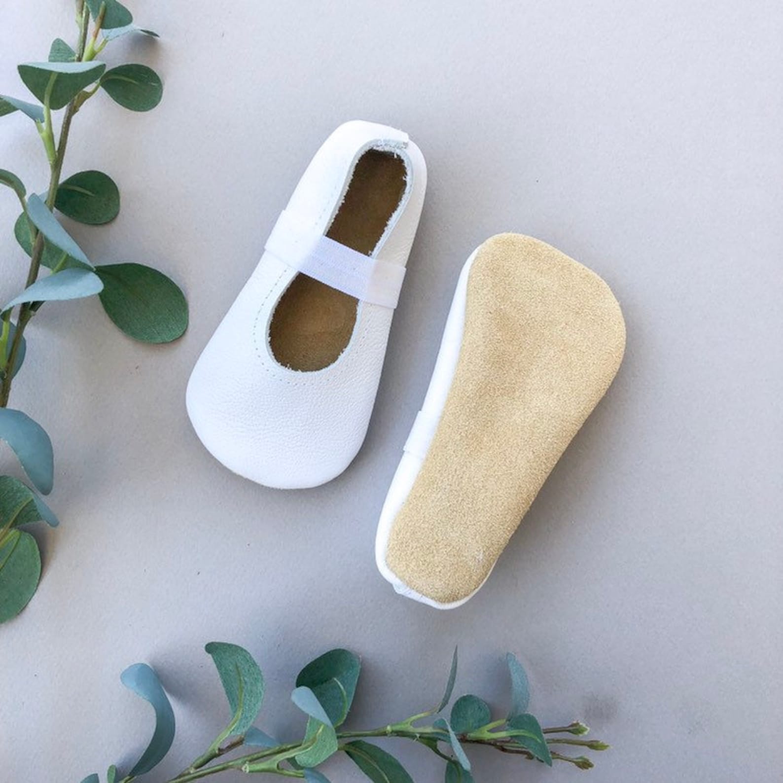 white ballet flats - white baby moccasins - genuine leather toddler shoes - spring baby outfit