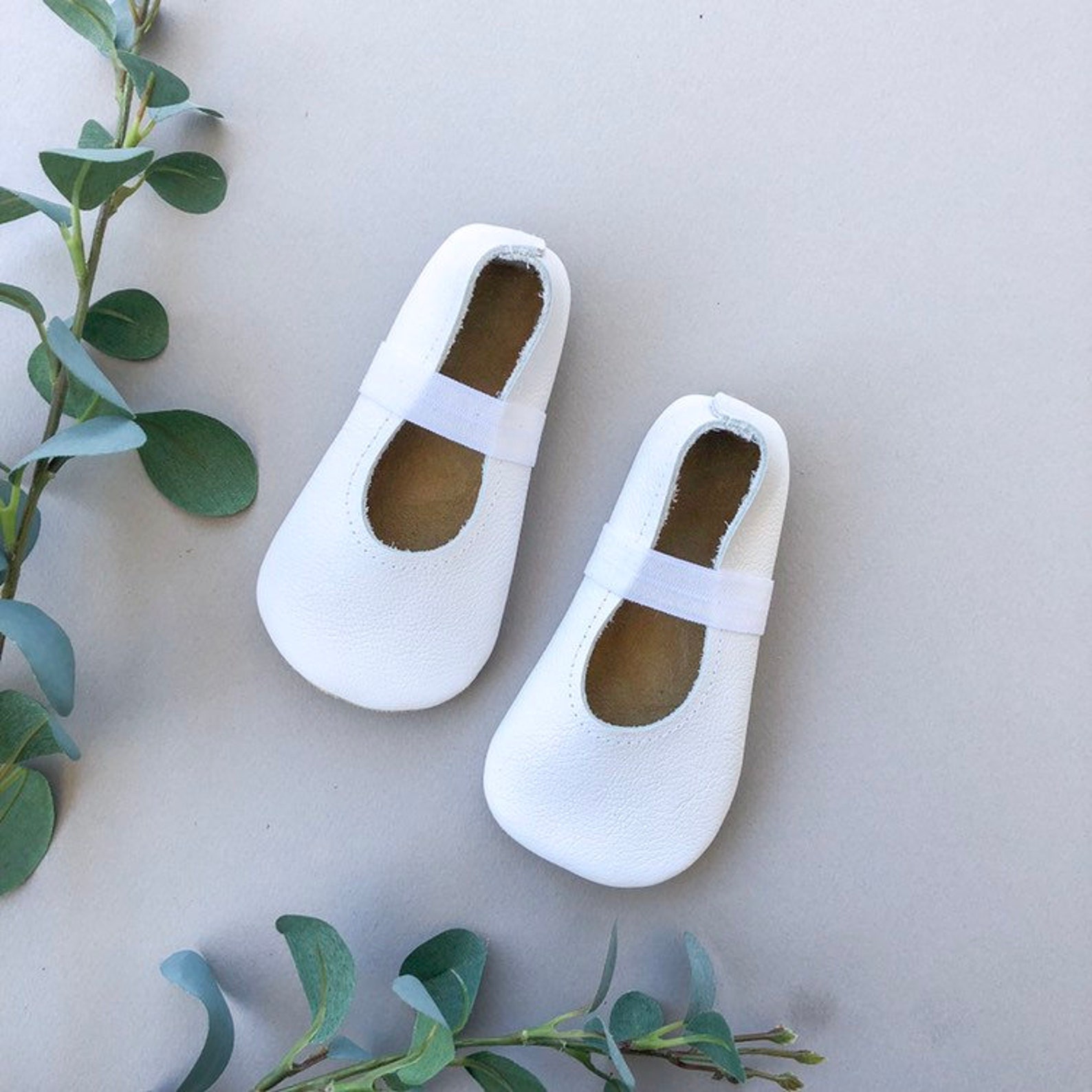 white ballet flats - white baby moccasins - genuine leather toddler shoes - spring baby outfit