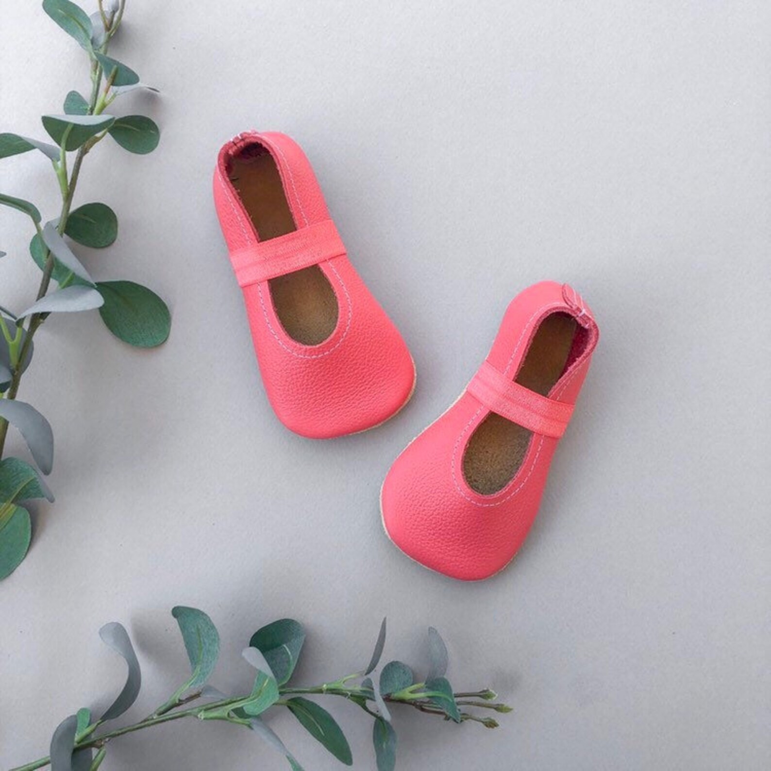 coral ballet flats