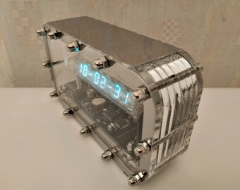 Assembled VFD Tube Clock: USSR IV-18 Nixie Era, Adafruit Design
