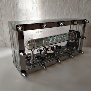 Assembled Ice Tube clock IV-18 VFD Nixie era IN Adafruit Arduino Steampunk style not in-18 enclosure art decoration holyday gift birthday