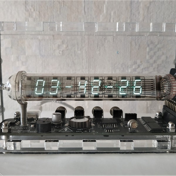 Assembled Ice Tube clock IV-18 VFD Nixie era IN Adafruit Arduino Steampunk style with enclosure not in-18