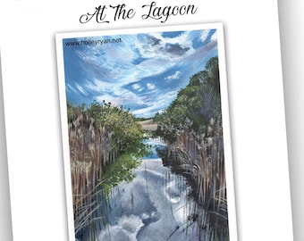 ACRYLIC PAINTING Tutorial, How to Paint Landscapes, At The Lagoon, Painting Tutorial, PDF Tutorial, Art Class