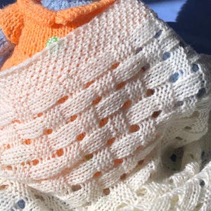 Handknitted Baby Shawl Hand knitting Handmade Luxury Yarn Gift for Her Christmas Mothers Day image 1