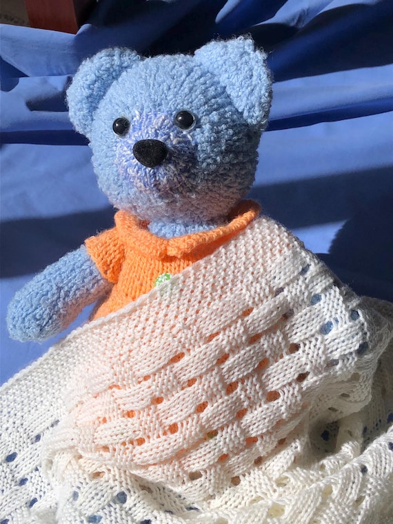 Handknitted Baby Shawl Hand knitting Handmade Luxury Yarn Gift for Her Christmas Mothers Day