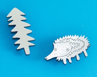 HEDGEHOG *in the single-tree forest* brooch