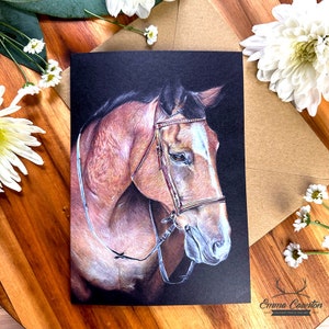 Horse Greeting card, Rocky, Equestrian Card, Horse riding Card, Horse Gift, Dressage card, Ascot card, birthday card thank you card