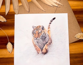 Grace -  Majestic Tiger Out of Water Greeting Card