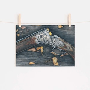 Autumn Browning – Hand-Drawn Browning Shotgun Giclée Print | Limited Edition Fine Art