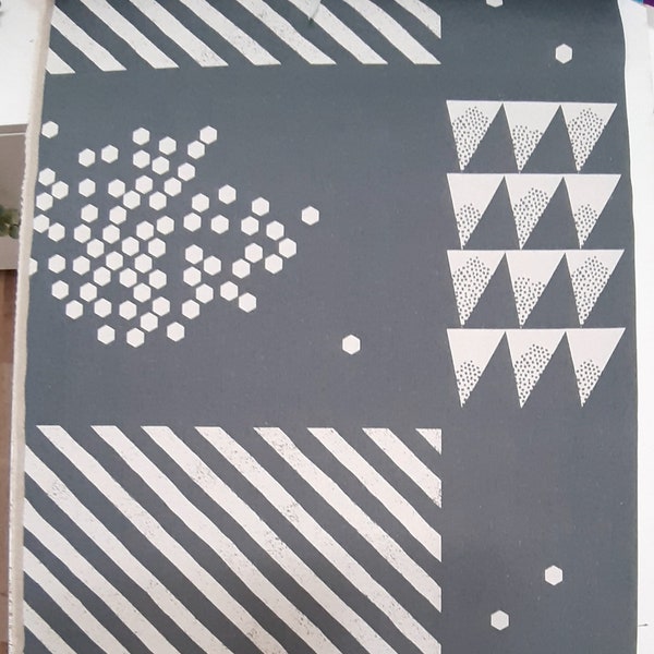 Echino - Kokka Baumwolle Leinen graphische Muster 50 x 110 cm