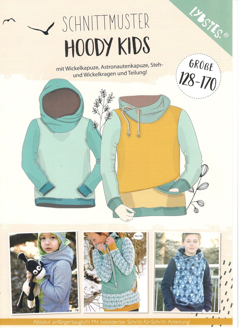 Hoody Kids by Lybstes paper pattern size 128 to 170 image 1