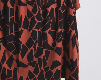 Viscose jersey ODD PUZZLE by Mind the Maker in rust red and black