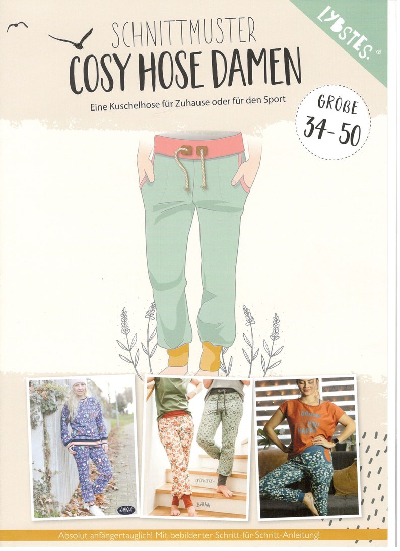 Cozy trousers for women from Lybstes paper pattern size 34 50 image 1