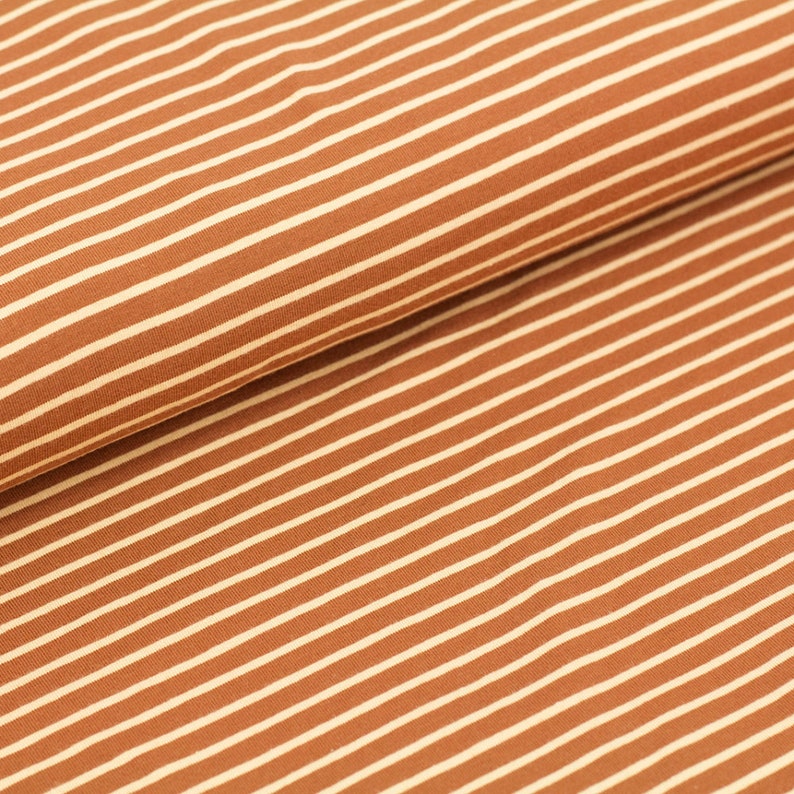 Organic jersey stripes caramel by Stoffonkel image 1