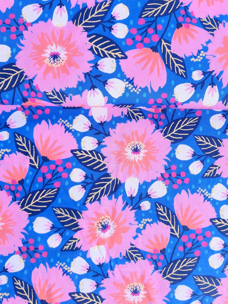 Cotton woven fabric Vibrant Blooms by Paintbrush Studio Fabrics image 3