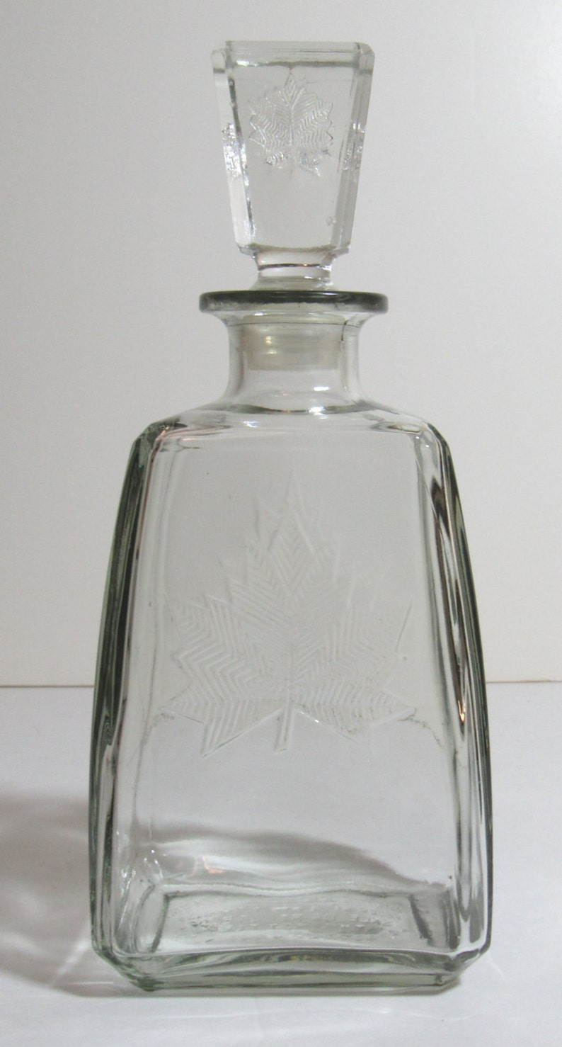 Canada Whisky Liquor Decanter Maple Leaf Glass Bottle Sealcap Etsy