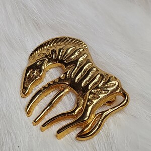 Vintage Zebra Brooch - Striking Animal Print Pin for a Bold Statement, Gold-Tone Zebra Brooch, figural Brooch, Animal Brooch, Gift for her