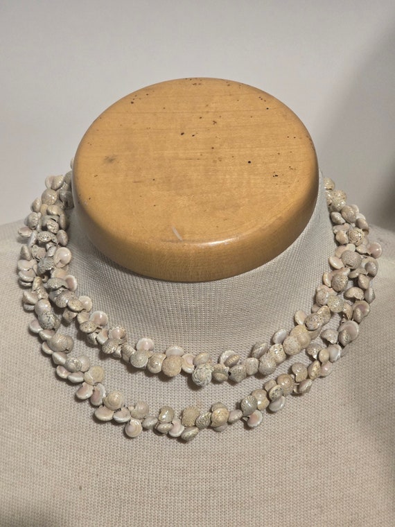 Vintage Long Sea Shell Necklace: Coastal Charm St… - image 1