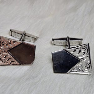 Vintage Sterling Silver Rhombus Cufflinks, Classic Design, Amazing Christmas Gift for Father, Gift for Him, Gift for Dad, Real Silver