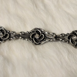 Long Vintage Silver Tone Bar Brooch With Clear Rhinestone Accents, Vintage Brooch, Vintage Jewelry, Vintage Jewelry, Gift for Her, Beautiful