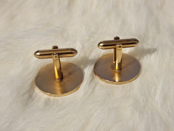 Vintage Circular SWANK Cuff Links With Mother Of … - image 2