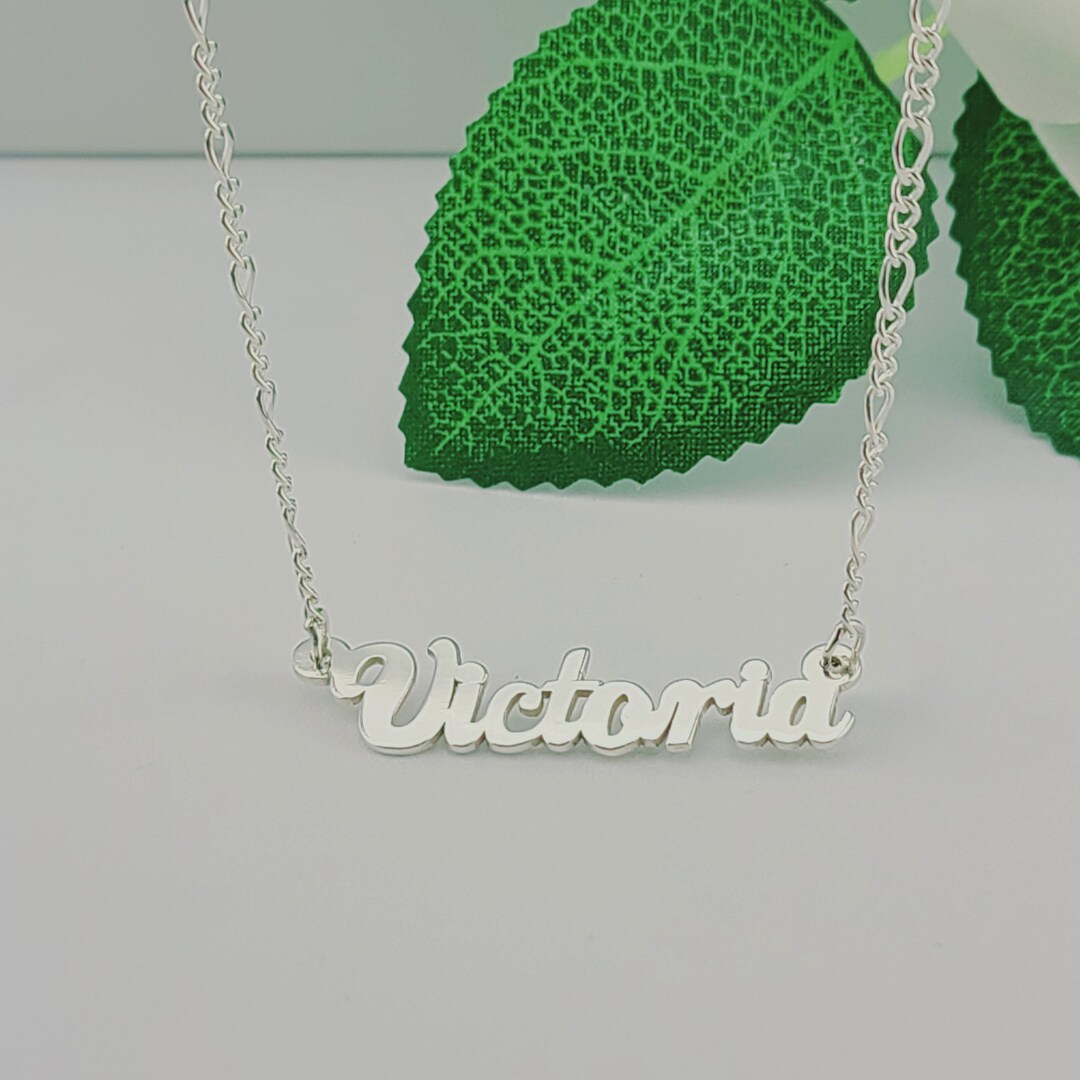 Script Font, Jewelry Gift, Dainty Name, Handmade Jewelry, Figaro Chain, Minimalist