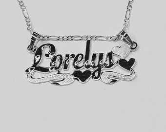 Collar con placa de identificación de plata esterlina: colgante con nombre personalizado