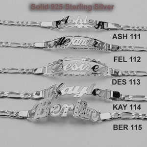 925 Silver ID Bracelet with your Name, Cut Out Bracelet Name, Script Shining Bracelet Name, Mirror Finish. Bracelet, With Diamond Cut Edge