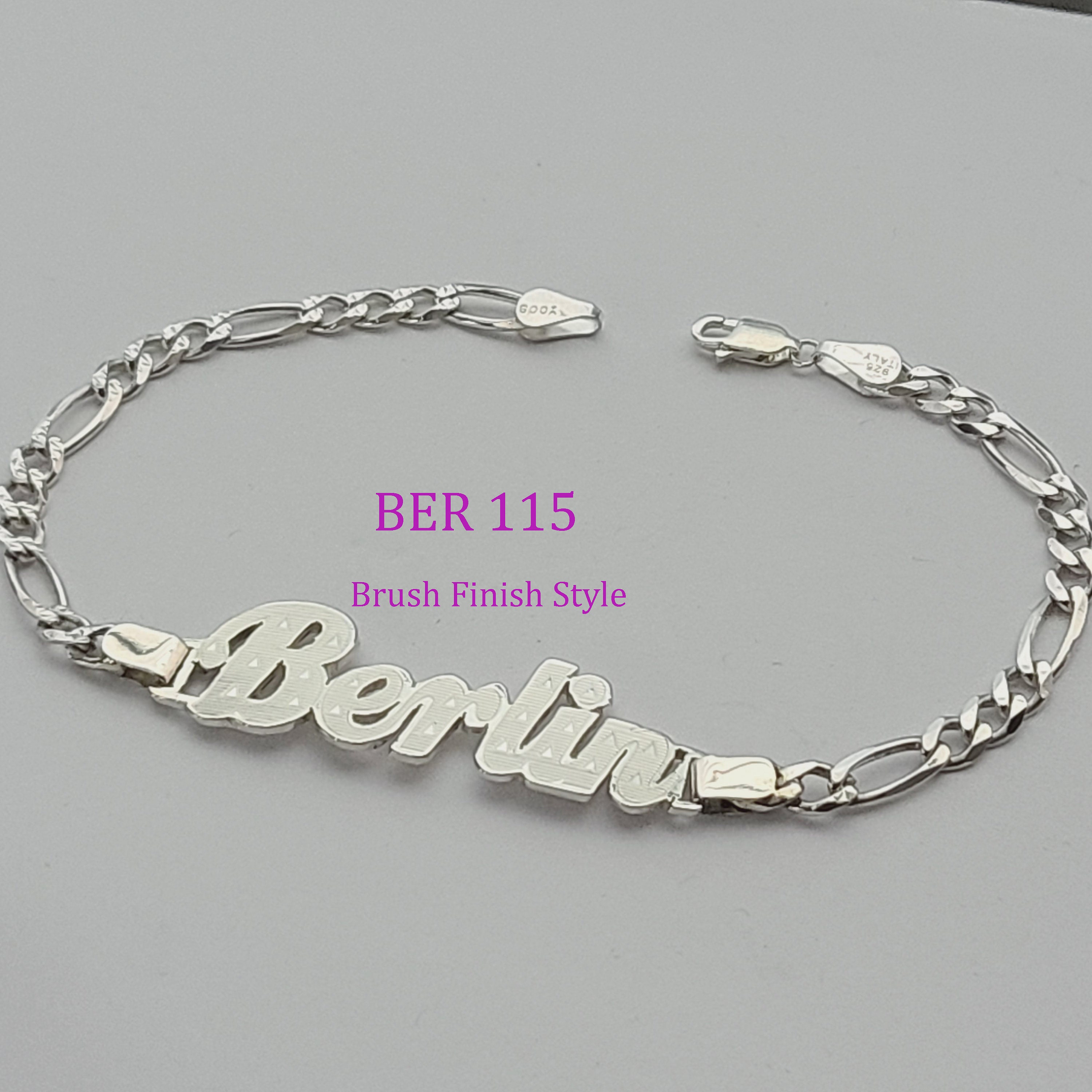 Bracelet Homme Argent 925 - Chaîne Figaro Avec Plaque Personnalisable - Fabriqué En Italie - Tailles 7 à 9 Pouces