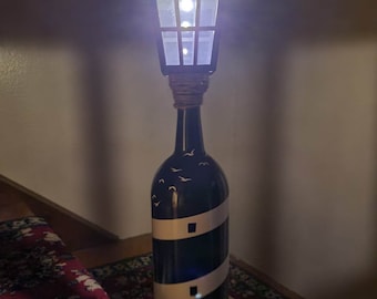 Seagull Solar Light Lighthouse Wine Bottle