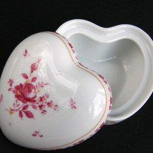 Récipient porcelaine boîte bijoux cercueil cœur porcelaine floral fleur porcelaine vintage collection/pour collectionneur/valentin cadeau