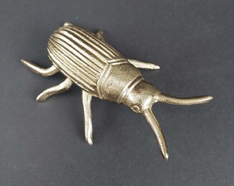 Vintage figurine metal insect beetle cockchafer decorative trinket brass metal ornament paperweight vintage decoration