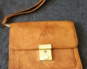 Vintage portfel retro kopertówka męska saszetka naturalna skóra, zakładane na pasek unisex Le Pelican Geniune Leather
