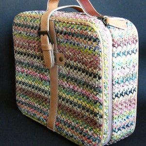 Vintage make-uptas picknickmand handtas, kleurrijke koffer voor opslag, boho in retrostijl, voor verzamelaar