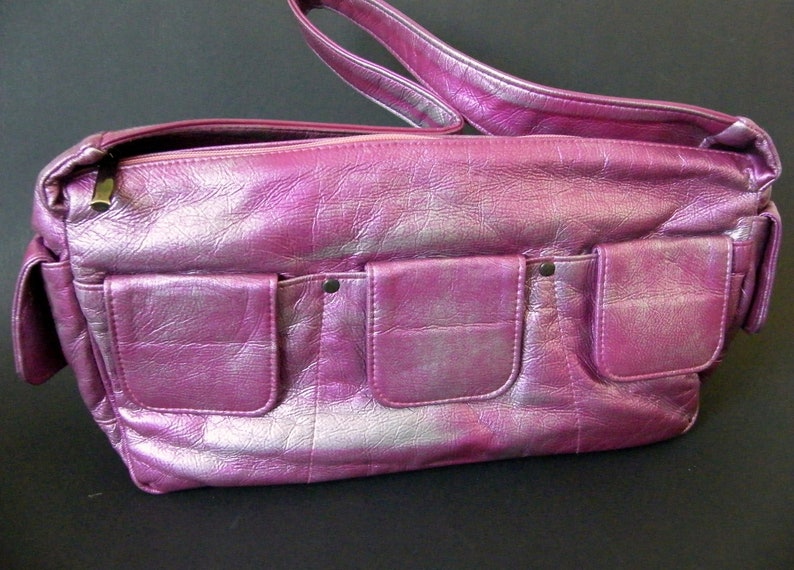 Vintage Damen Handtasche, Retro 80er Disco Stil, Kunstleder Handtasche Schulter, Mode Geschenk für Frauen, Damenmode-Accessoire, Geschenk Bild 1