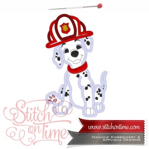37 Fireman : Dalmation in Firemans Helmet 5x7