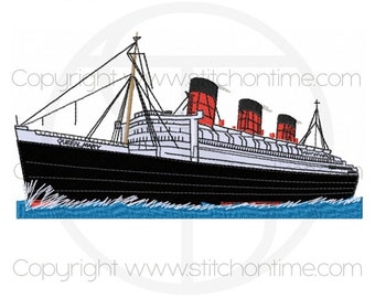 BOATS #25 : Queen Mary Ship Embroidery Design *Instant Download*